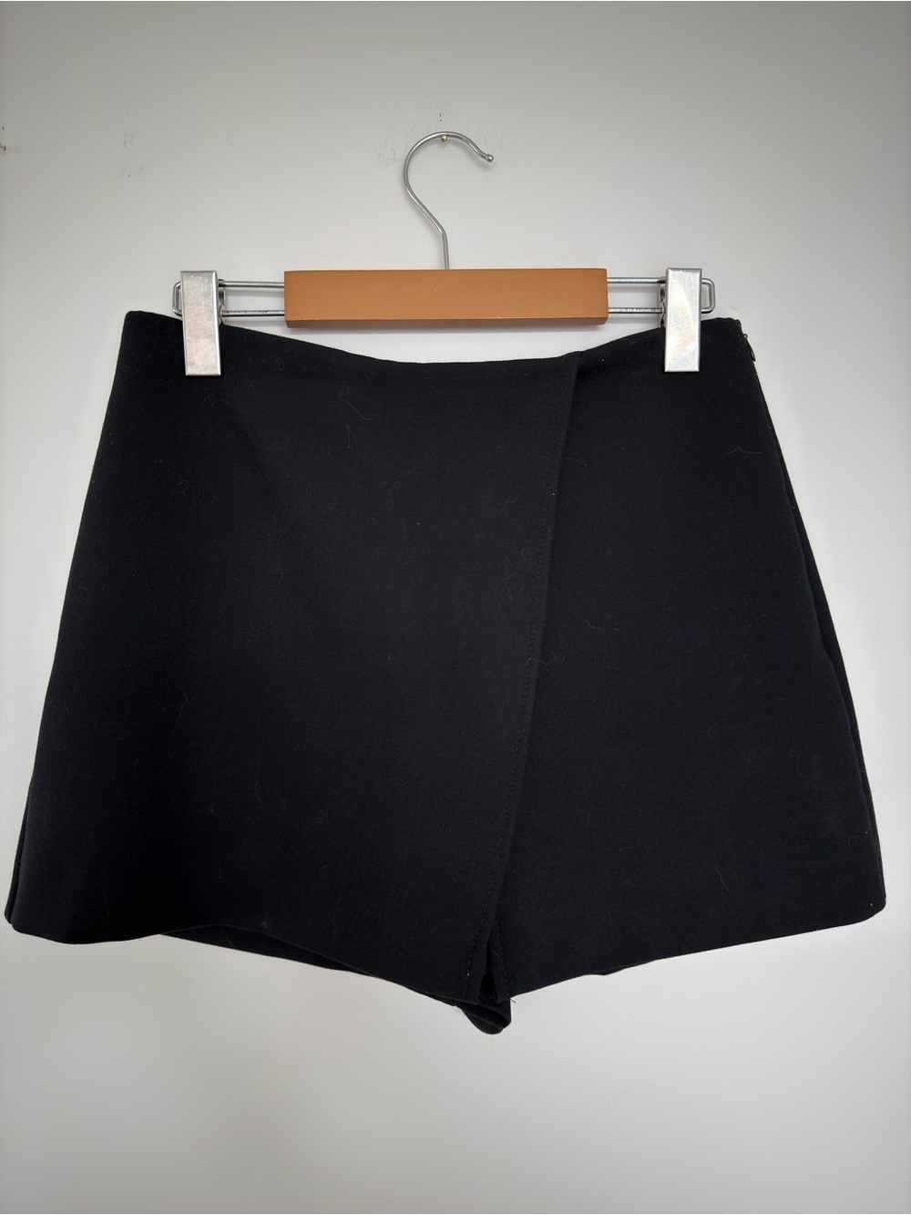 Zara Black Wrap-Front Skort
